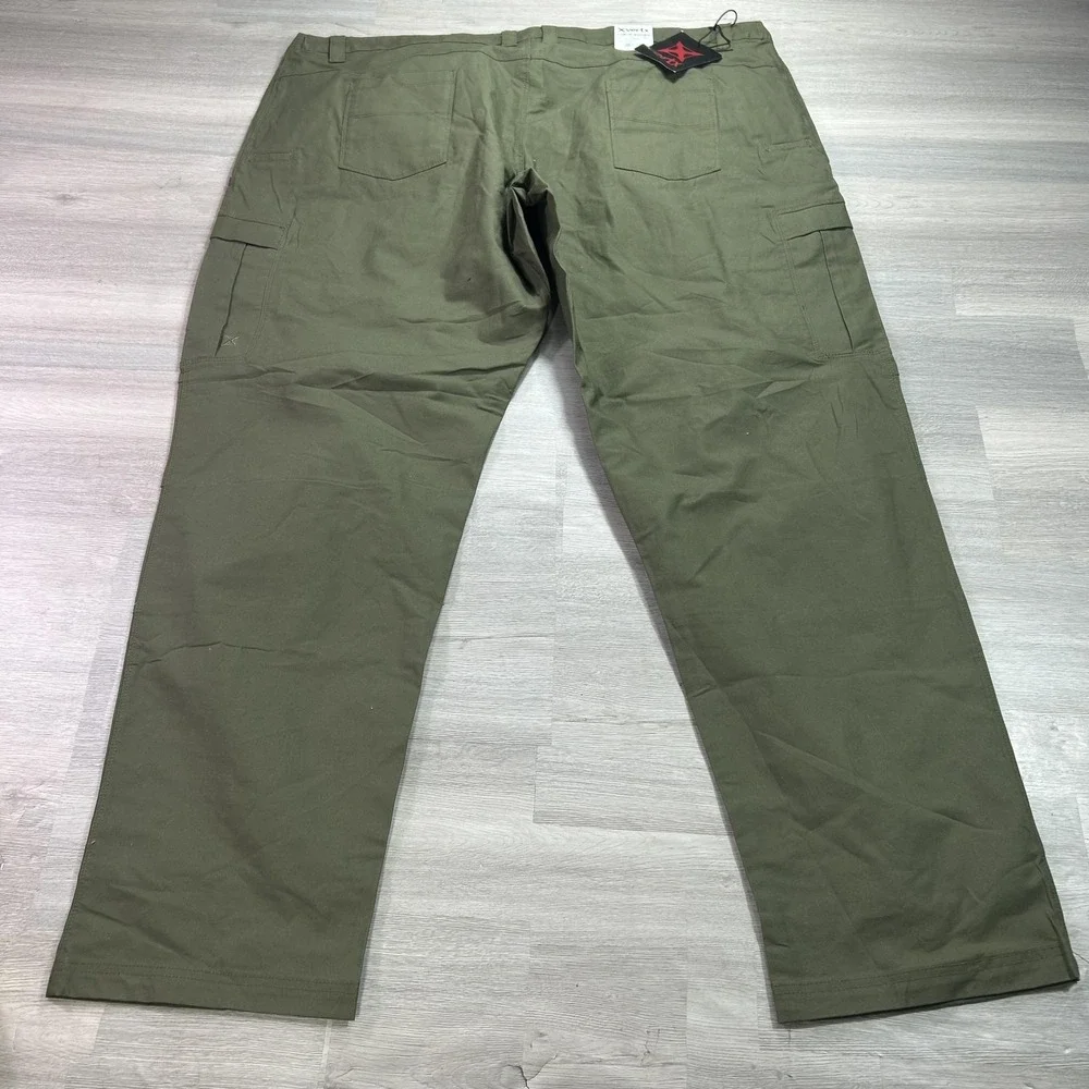 NEW Vertx Cargo Pants Mens 52x36 Green Stretch Relaxed Fit Workwear Outdoor